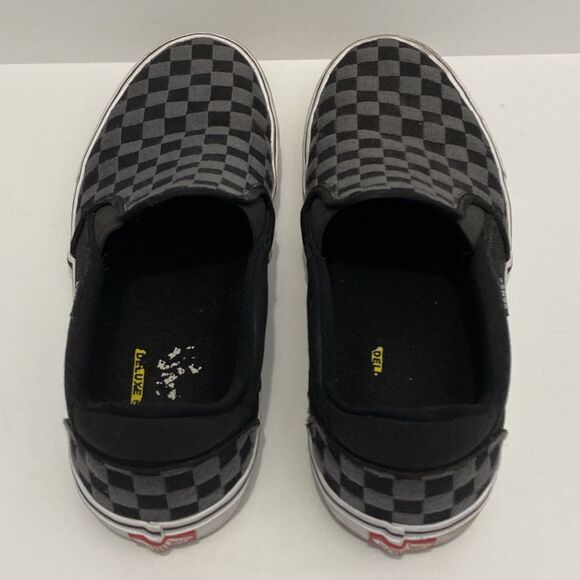 Vans Men's 11.5 Asher Deluxe Sneaker Classic Slip On Checkerboard Black Gray - Picture 4 of 11